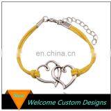 Custom Simple Design Colorful Rope Heart Bracelet For Promotion