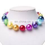 Kids Rainbow Necklace Bracelet Set Baby Girl Colorful Bubble Beads Beauty Holiday Gift thumbnail-2