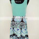 Mother and Daughter Knee-length Dress Family Look Green Printed Dress Mom and me Sundress (this Link for Girls,1-13years) thumbnail-3