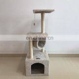 Custom Branded FBA Service Wholesale Cheap Indoor Easily Assemble Faux Fur Cat Tree Wall Cat Condo Furniture Tree With Cave thumbnail-5