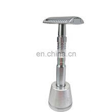 Colorful Matte Silver Stainless Steel Custom Double Edge Safety Shaving Razor for Men thumbnail-1