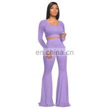 2021 Two Piece Set Women Clothing,2 Piece Set Women,Sexy Costumes Crop Top Matching Sets Outfit Two Piece Pants Set thumbnail-5
