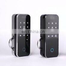 Safe Digital Smart Remote Control Wireless Frameless Tempered Sliding Glass Fingerprint Door Push Hook Lock For Office