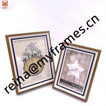 Factory Price MDF Classical Practical Wooden Pattern Photo Frame Tabletop Photo Frame for Home Decoration