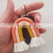 Hot Sale Rainbow Macrame Keychain Bulk Order Boho Accessory thumbnail-3