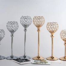 Crystal Tealight Candle Holders Metal Candlesticks Wedding Table Centerpiece Party Christmas Home Decoration thumbnail-2