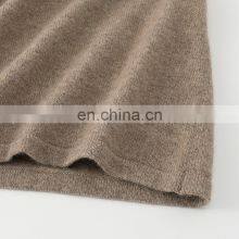 Trendy Loose Knitted 100% Cashmere Cardigan Long Casual Winter Sweater With Solid Pattern and Front Logo for Ladies thumbnail-5