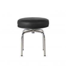 LC7 Ottoman Le Corbusier 1928 Replica, 360° Swivel Leather Footstool With Chrome Metal Base, Matching LC7 Chair for Home Hotel thumbnail-1