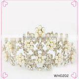 2015 Direct Manufacturer Elegant Pearl Alloy Wedding Crown for Bride thumbnail-1