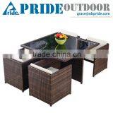 Simple Design Dining Room Furniture Garden 4 Chairs Rattan Wicker Outdoor Tea Dinning Table Set thumbnail-1