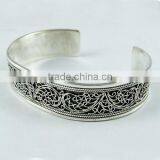 Free Size !! Oxidized Silver Kada Bangle 925 Sterling Silver Bangles, Silver Jewellery, Indian Silver Jewellery