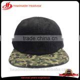 Custom 5 Panels Blank Corduroy Snapback Hat Nylon Plastic Button Corduroy Snapback Cap thumbnail-1