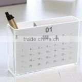 acrylic calendar holder with pen holder and note paper holder