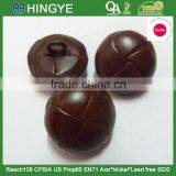 Sedex Audited Factory 2 Pillar Genuine Leather Braided Shank Button, Real Leather Covered Button