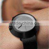 Brushed Black Case Stainless Steel Japan Miyota Movement 3ATM Water Resistant Grey Nylon Strap Watch thumbnail-6