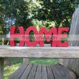 Red Color Wood HOME Sign Shelf Sitter Word Art