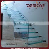 latest curved glass railing stair design/stairs design indoor