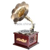 Retro Turntable Player Decoration Gramophone with CD SD USB Cassette and AM FM Radio