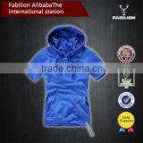 Hot Tide Brand Short-sleeved Solid Color 100% Cotton Plain Hoodie