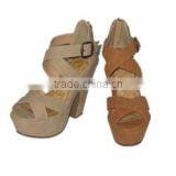 Hot Sale 2014 New Women's Summer High-helled Sandals, Deerskin Flocking Shoes thumbnail-4