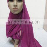 JL072 Latest Cotton Jersey Scarf With Rhinestones thumbnail-4