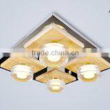 4 Lamps, Modern LED Dimmable Ceiling Lamp With Wooden Base