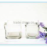 Popular Wholesale Clear Square Glass Candle Holder thumbnail-1