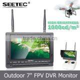 Videography Wireless 7 Inch Aerial Fpv Lcd Monitor Rechargeable Remote Control Toy Helicopter for Drones