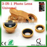 Cell Phone Camera Lens 3 in 1 Wide Angle Marco Fisheye Lens