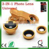 Cell Phone Camera Lens 3 in 1 Wide Angle Marco Fisheye Lens