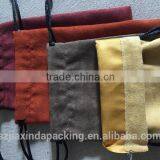 Colored Soft Faux Suede Drawstring Jewelry Pouches thumbnail-3