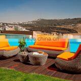 Synthetic Rattan Garden Sofa Set - P.E Rattan Sofa Furniture 1.2mm Thickness Alu Frame Power Coating Hand Woven thumbnail-2