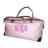 Monogram Seersucker Weekender Tote thumbnail-4