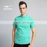 ERKE Simple Mans Polo Shirt Summer Shtort Sleeve Mens Basical Polo t Shirt Colorful Polo Comfortable Cotton Fabric White Black thumbnail-5