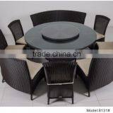 7 Pcs Outdoor Furniture Rattan Dining Set With 6 Chairs and Table Room Saving Furniture thumbnail-1