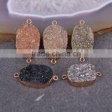 Square Shape Black / Purple Quartz Druzy Stone Beads, Square Shape Drusy Gem Stone Beads, Druzy Beads For Jewelry Making thumbnail-2