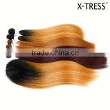 7pcs with lace closure 220g modacrylic fibre shed free ombre color heat resistant fire retardant could be iron 6b synthetic weft