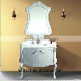 WTS-1522 40'' Modern Neoclassical Wooden White Double Sink Marble Top Bathroom Cabinet thumbnail-5
