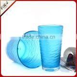 Wholesale High Quality Sky Blue Hand Carved Art Small Glass Vase For Wedding Center thumbnail-2