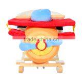 Qaba Kids Wood Plush Rocking Toy Horse Airplane W/Nursery Rhyme Sounds thumbnail-4