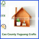 Antique Wooden Wall Hanging Decorative Box House-shaped Wooden Wall Shelf thumbnail-1