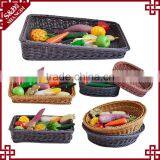 Used Food Dispaly Tools PE Wicker Woven Round Shape Bulk Supermarket or Kitchen Vegetable Storage Baskets thumbnail-4