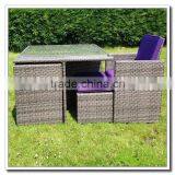 Audu Miami Purple Outdoor Garden Rattan Dining Set thumbnail-3