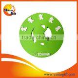 Logo Die Cut 3D Green Soft Pvc Coaster