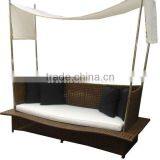 2012 Beach Chair / PE Rattan Sun Lounger With Sunshade