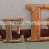 Antique Hand Carving Glod Small Wood Letters thumbnail-1