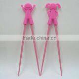 Fashionable and Useful Silicon/plastic Chopsticks With Lovely Sleeve for Kids thumbnail-1