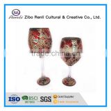 Mosaic glass goblet votive candle holders