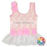 2017 Summer Clothing Set Pink Floral Lace Baby Toddler Girl Swimsuit thumbnail-2
