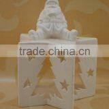 White Ceramic Tealight Candle Holder With Santa Claus Shape thumbnail-1